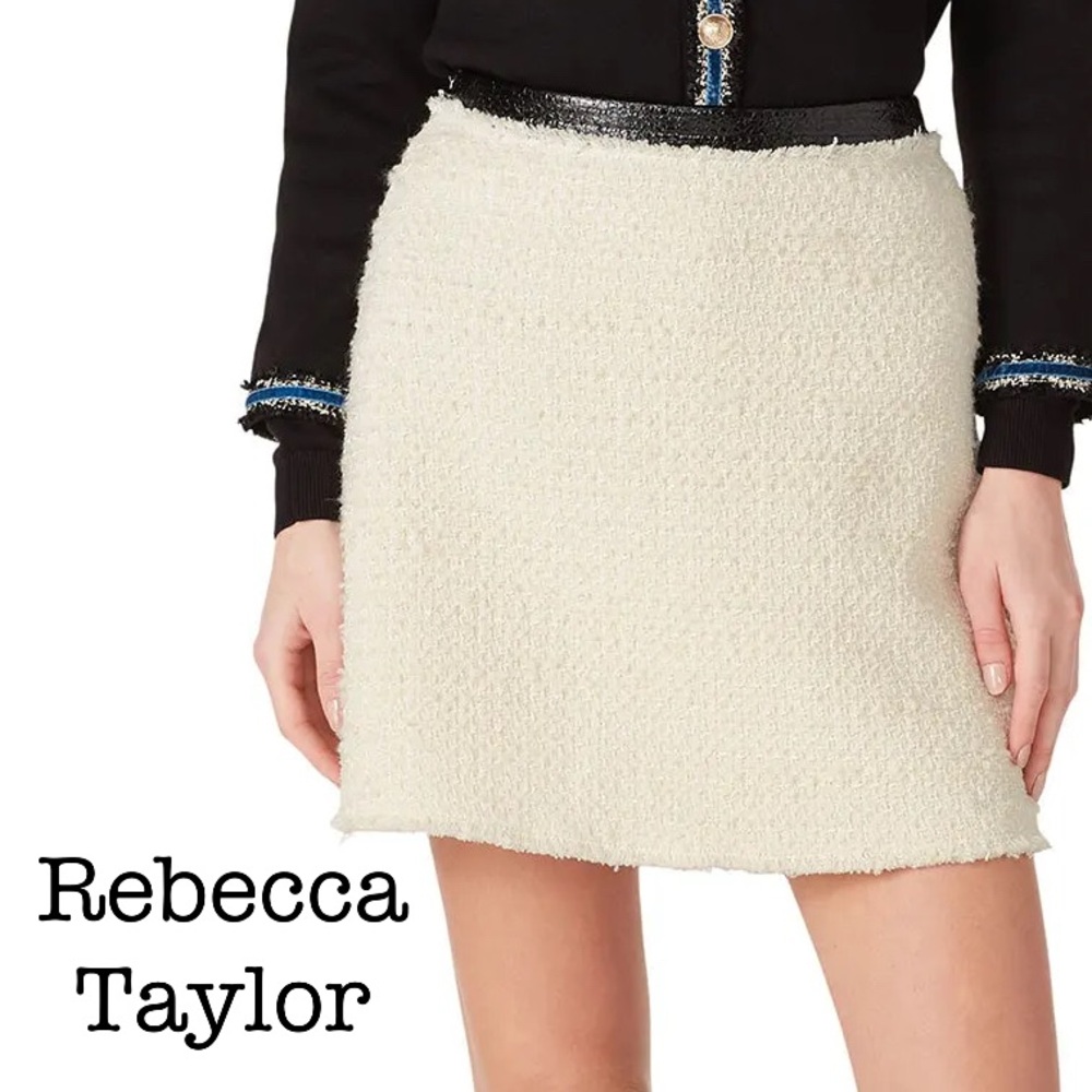 New Rebecca Taylor Cream Tweed Skirt Size 0
